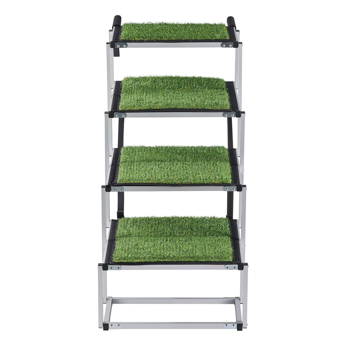 Dog Stairs for Car, 4 Steps Extra Wide Foldable Dog Ramp for Large Dogs with Non-Slip Surface, Portable Lightweight Pet Stairs Ladder for Car, SUV, Truck, High Bed, Sofa, Support up to 200 lbs
