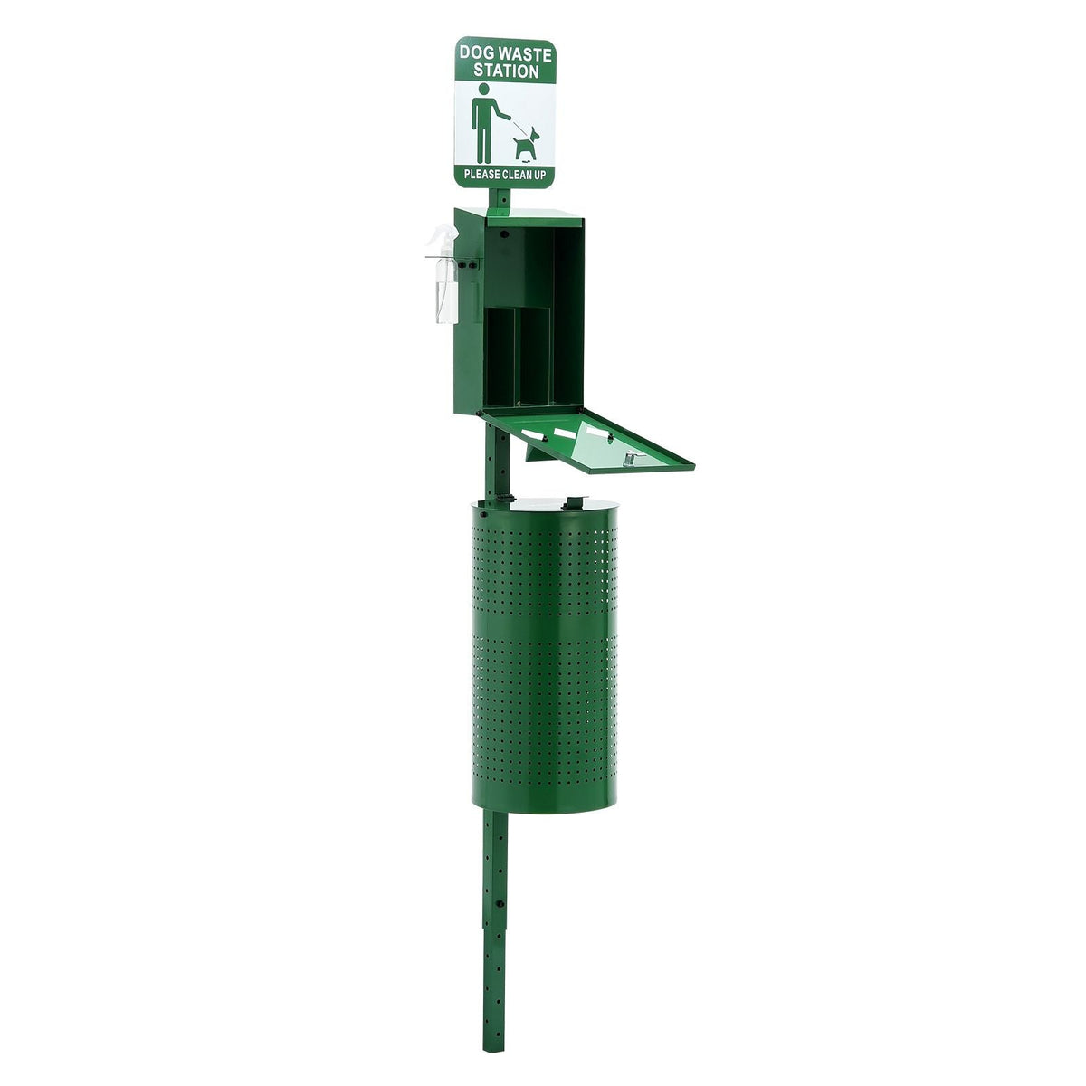 Dog Waste Station with Hand Wash Bottle, Commercial Dog Poop Station, 11.5 Gallons Pet Waste Bin with 50 Can Liners, Bag Dispenser & 600 Waste Bags, Outdoor Dog Waste Disposal System