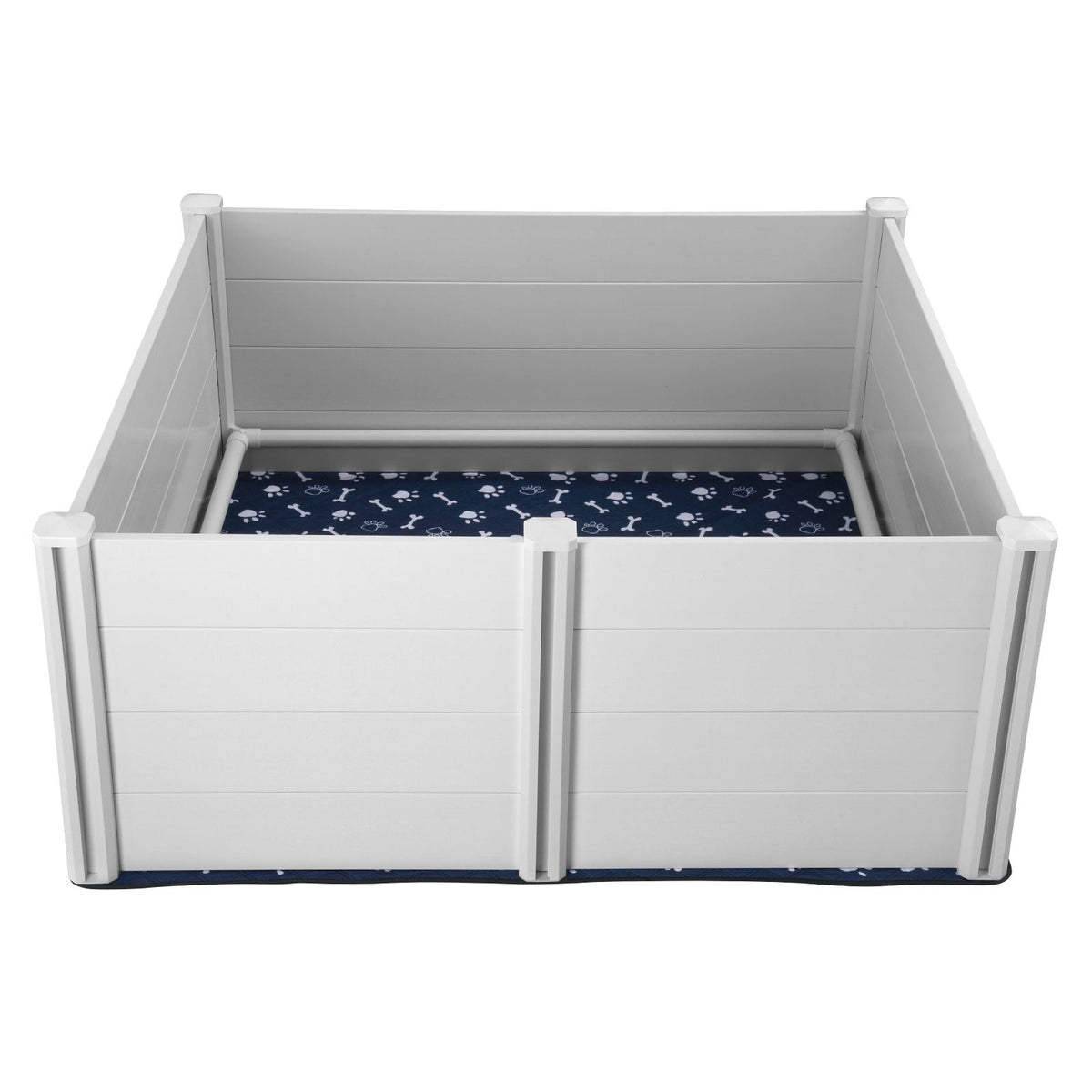 Dog Whelping Box, 59.8 x 59.8 x 24.0in Whelping Box for Dogs and Puppies, Whelping Pen for Puppies, Dog Birthing Box with Rails and Washable Pee Pad, Whelping Box for Large Breed Dogs, White