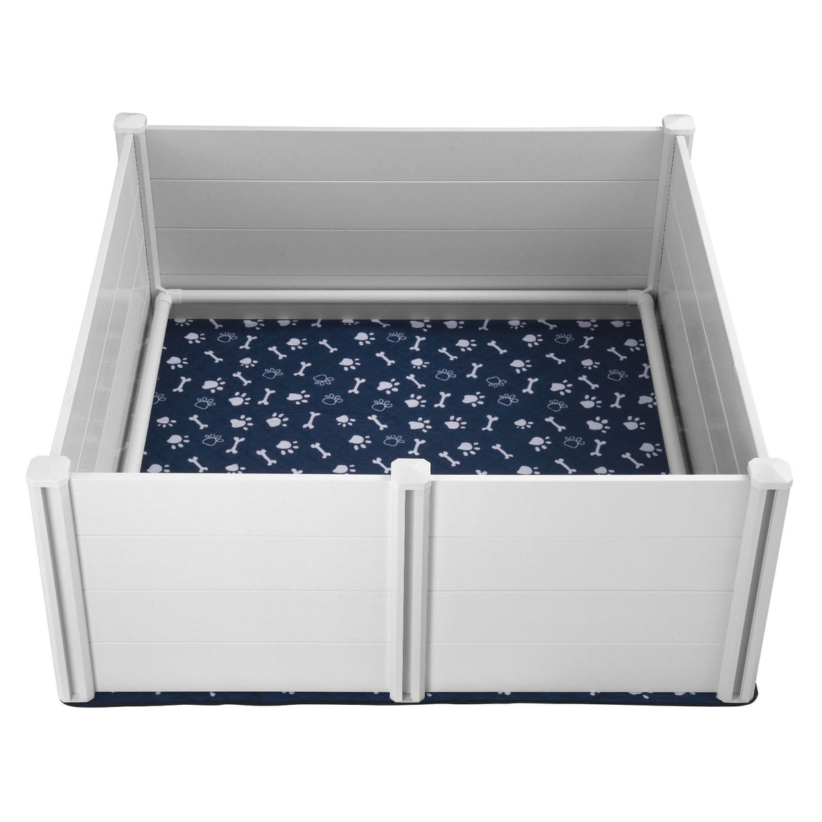 Dog Whelping Box, 59.8 x 59.8 x 24.0in Whelping Box for Dogs and Puppies, Whelping Pen for Puppies, Dog Birthing Box with Rails and Washable Pee Pad, Whelping Box for Large Breed Dogs, White