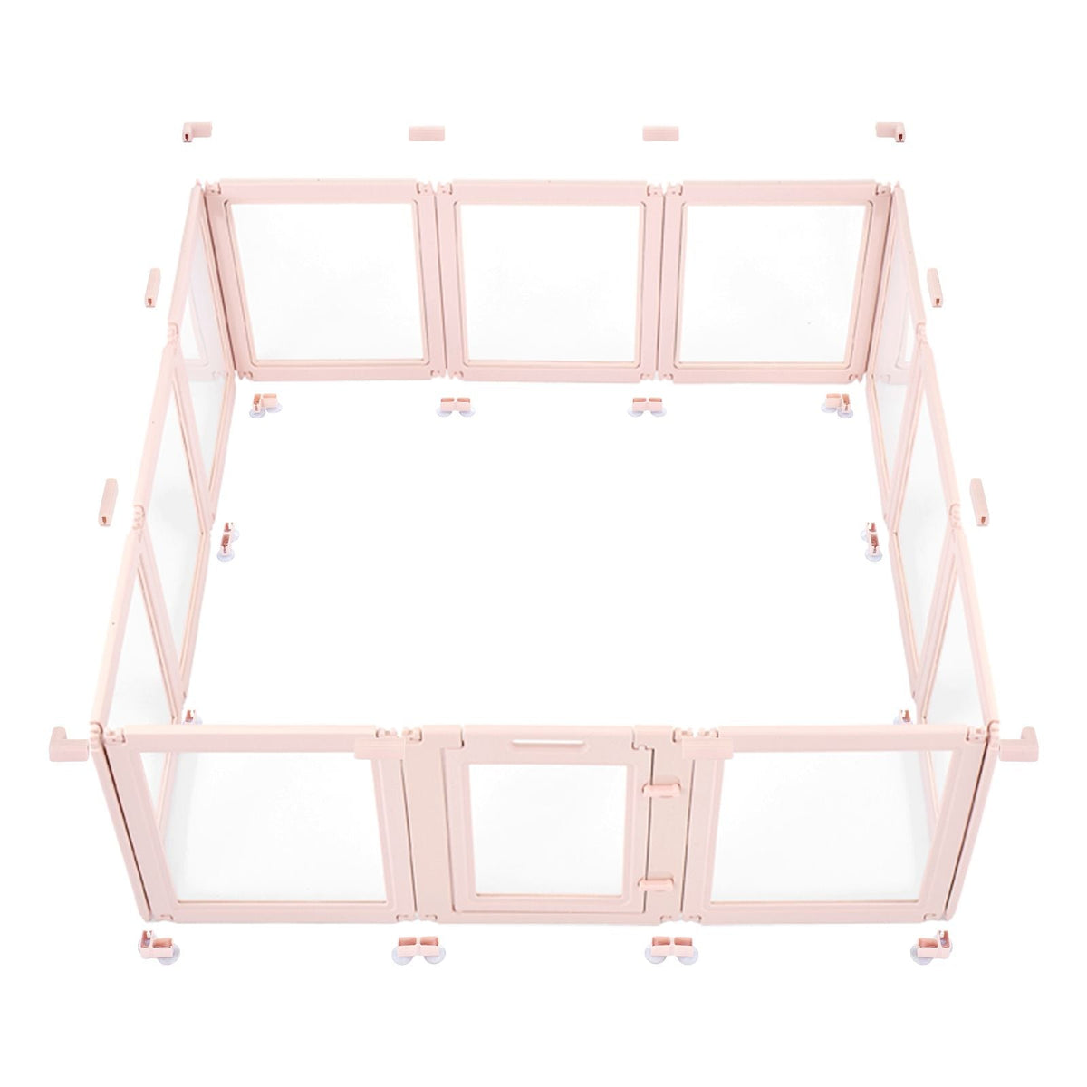 Dog Whelping Box, 60x59x23 in Transparent Plastic Dog Whelping Pen for X-Large Sized Dogs, Waterproof Puppy Playpen with Windows & Door Lock, Durable Indoor Pet Dogs Cats Birth Kit