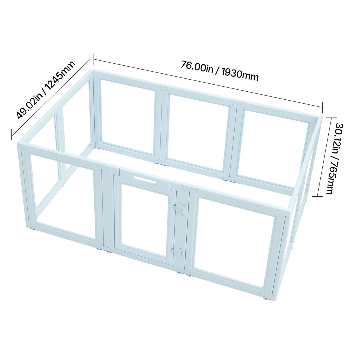 Dog Whelping Box, 76x49x30 in Plastic Dog Whelping Pen for Large Sized Dogs, Waterproof Puppy Playpen with Transparent Windows & Door Lock, Easy to Clean, Durable Indoor Pet Dogs Cats Birth Kit