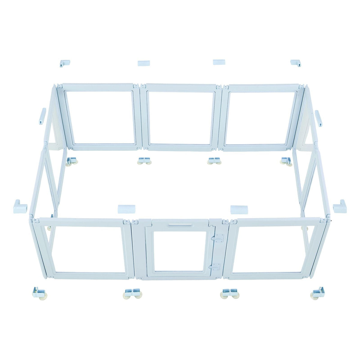 Dog Whelping Box, 76x49x30 in Plastic Dog Whelping Pen for Large Sized Dogs, Waterproof Puppy Playpen with Transparent Windows & Door Lock, Easy to Clean, Durable Indoor Pet Dogs Cats Birth Kit