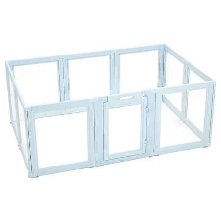 Dog Whelping Box, 76x49x30 in Plastic Dog Whelping Pen for Large Sized Dogs, Waterproof Puppy Playpen with Transparent Windows & Door Lock, Easy to Clean, Durable Indoor Pet Dogs Cats Birth Kit