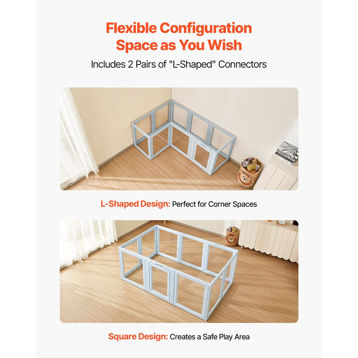 Dog Whelping Box, 76x49x30 in Plastic Dog Whelping Pen for Large Sized Dogs, Waterproof Puppy Playpen with Transparent Windows & Door Lock, Easy to Clean, Durable Indoor Pet Dogs Cats Birth Kit
