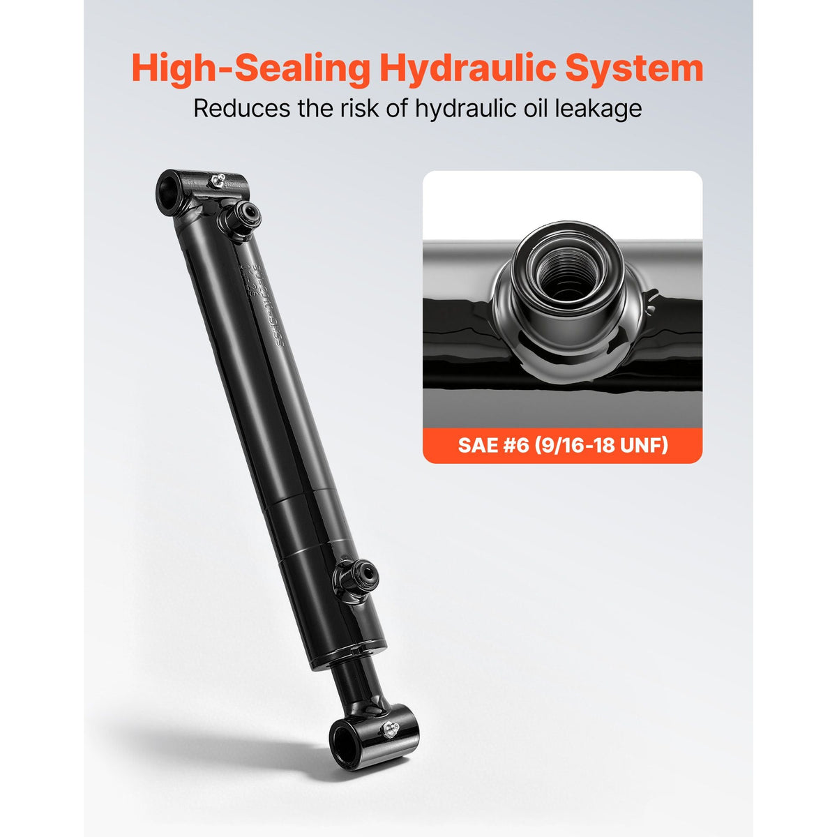Double Acting Hydraulic Cylinder, 2" Bore x 10" Stroke, Max 3500PSI Hydraulic Cylinder, Heavy-Duty Welded Cross Tube Cylinders with 1" Pin Hole & SAE #6 Port for Agricultural Machinery, Tractors