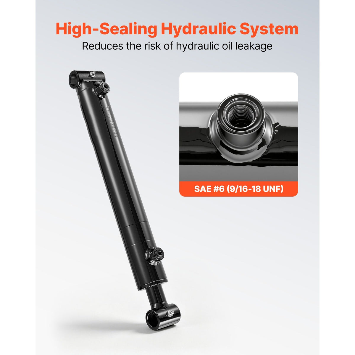 Double Acting Hydraulic Cylinder, 2" Bore x 12" Stroke, Max 3500PSI Hydraulic Cylinder, Heavy-Duty Welded Cross Tube Cylinders with 1" Pin Hole & SAE #6 Port for Agricultural Machinery, Tractors