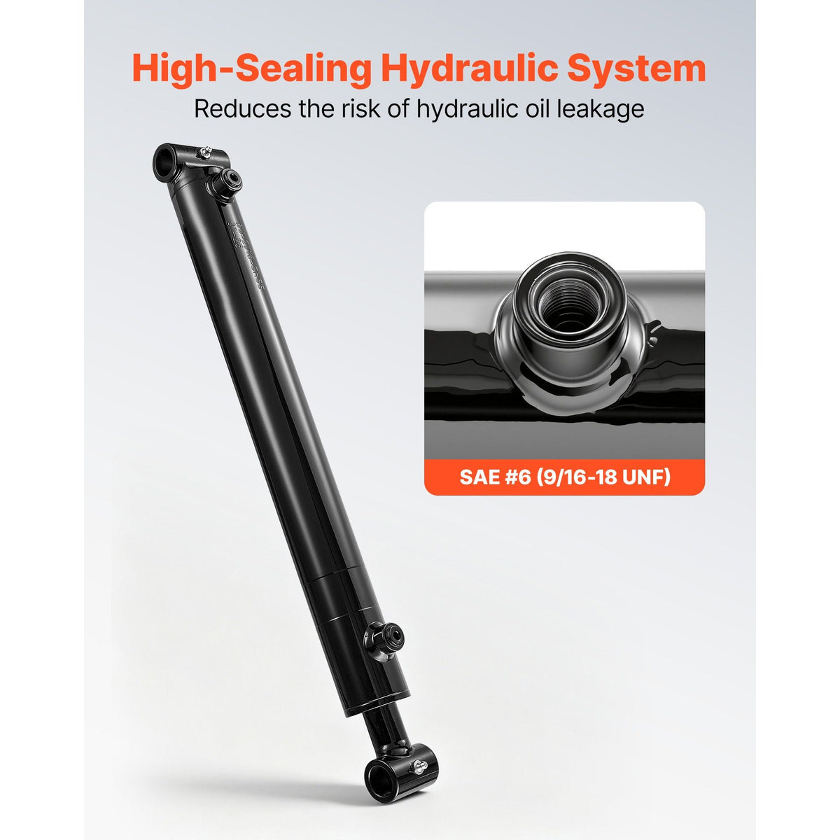 Double Acting Hydraulic Cylinder, 2" Bore x 16" Stroke, Max 3500PSI Hydraulic Cylinder, Heavy-Duty Welded Cross Tube Cylinders with 1" Pin Hole & SAE #6 Port for Agricultural Machinery, Tractors