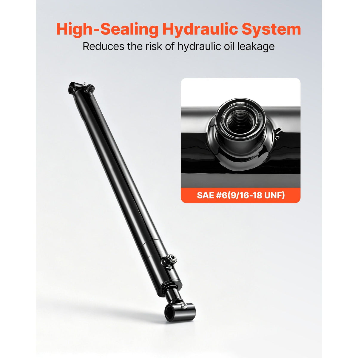 Double Acting Hydraulic Cylinder, 2" Bore x 24" Stroke, Max 3500PSI Hydraulic Cylinder, Heavy-Duty Welded Cross Tube Cylinders with 1" Pin Hole & SAE #6 Port for Agricultural Machinery, Tractors