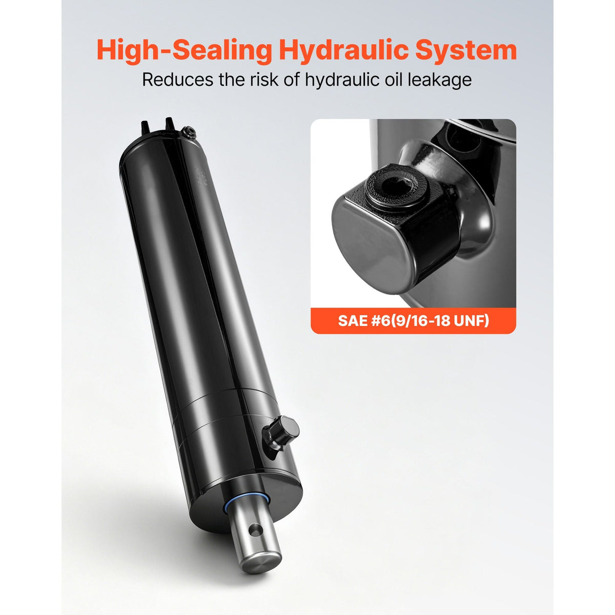 Double Acting Hydraulic Cylinder, 5" Bore x 20" Stroke, Max 4500PSI Hydraulic Cylinder, Heavy-Duty Welded Cross Tube Cylinders with 0.63" Pin Hole & SAE #6 Port for Agricultural Machinery, Tractors