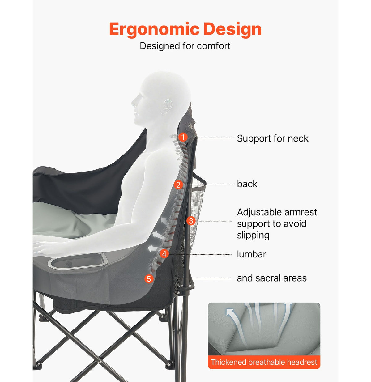 Double Camping Chair, Oversized Two Person Camp Chair with 660 lbs Heavy Duty Support, with Dual Cup Holders, Wine Glass Holders, Magazine Straps, Carry Bags for Outdoor, Beach, 1 Pack