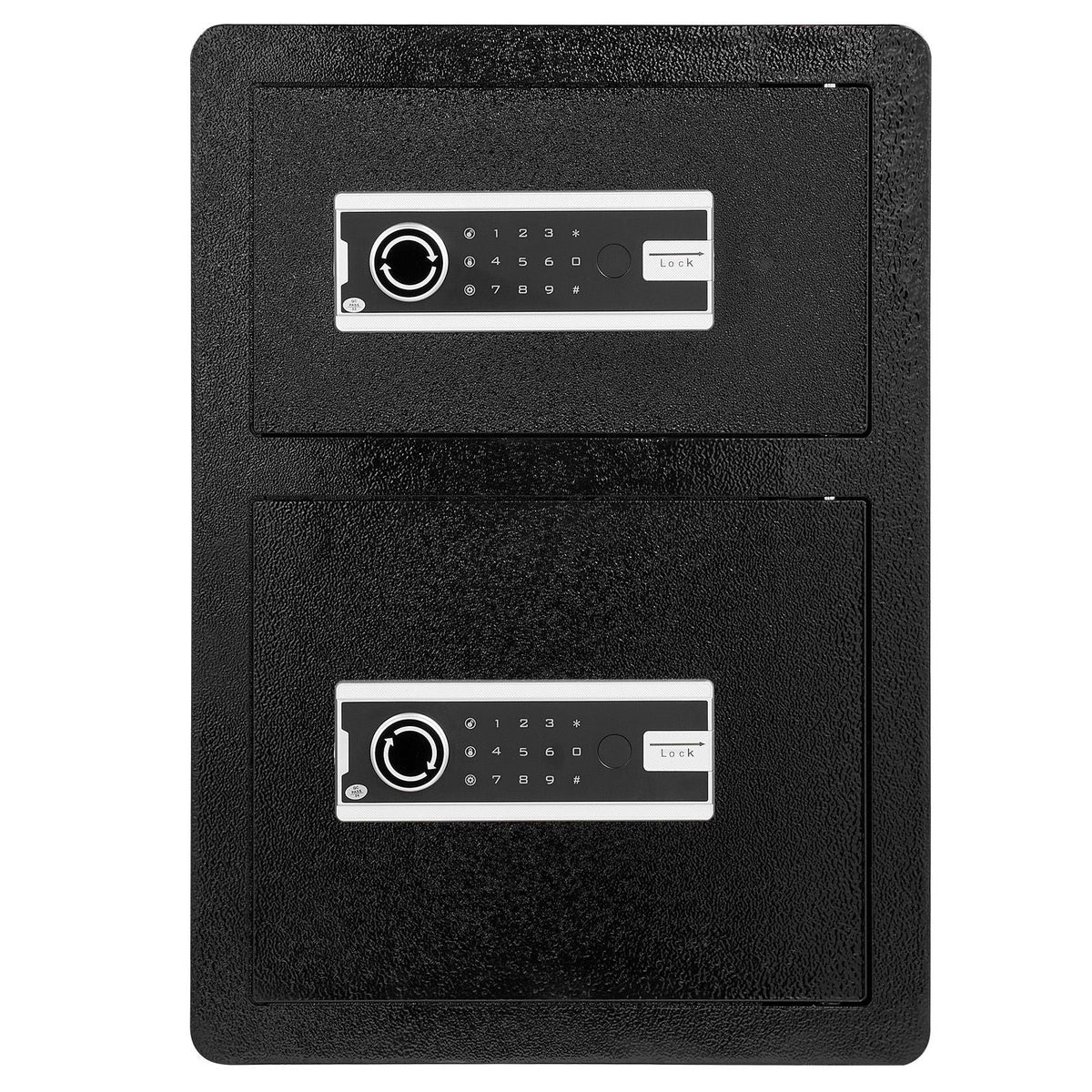 Double Doors 3.5 cu.ft Safe Box with Key Lock & Password, Safe Lock Box with Fireproof Bag, Key Rack, LED Light and 2 Height Adjustable and Removable Divider
