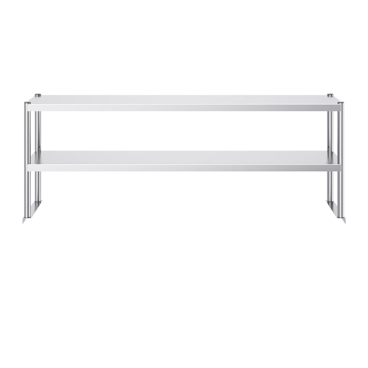 Double Overshelf, Double Tier Stainless Steel Overshelf, 12 x 72 Inch Double Deck Overshelf, Height Adjustable Overshelf Prep Work Table for Kitchen, Restaurant and Workshop