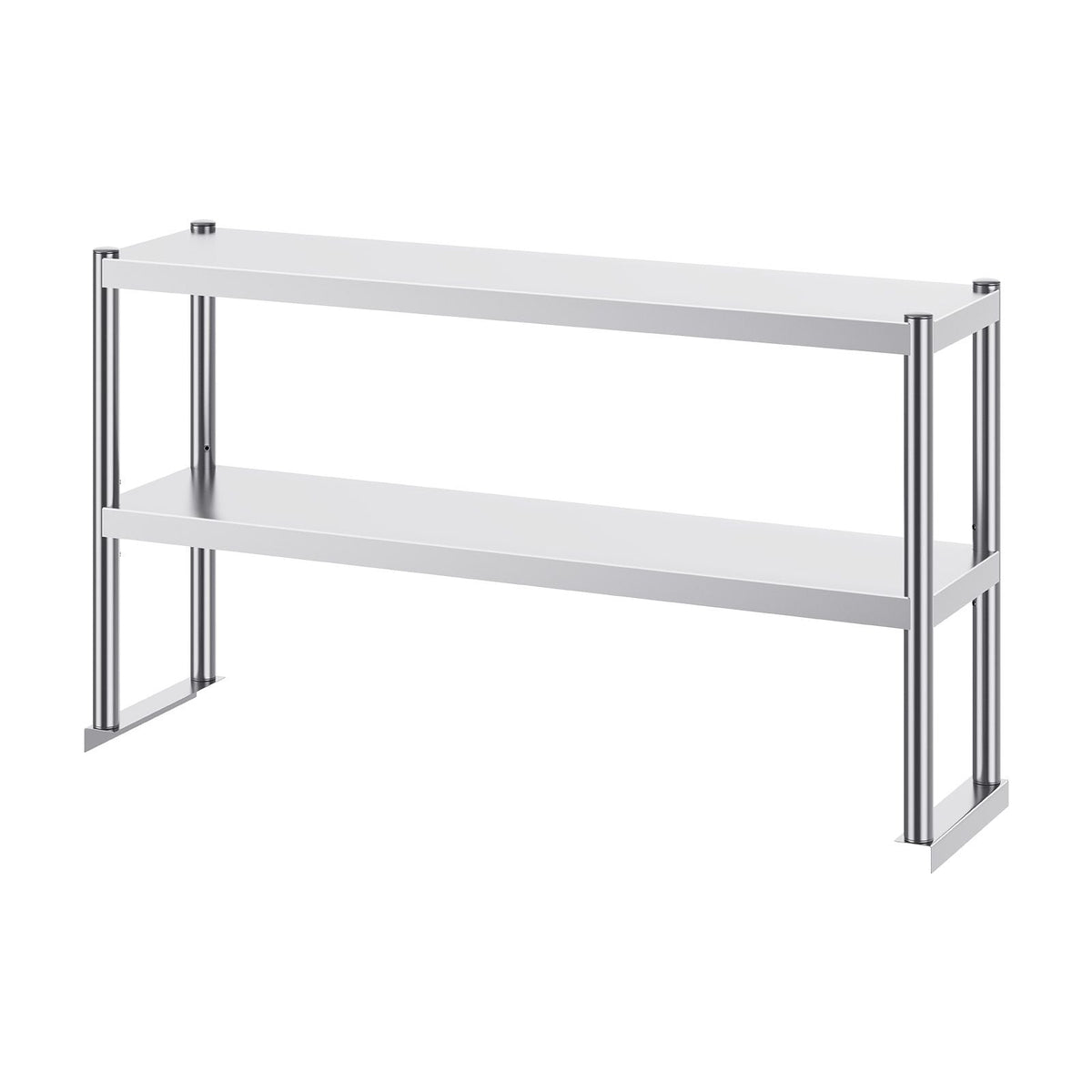 Double Overshelf, Double Tier Stainless Steel Overshelf, 12 x 72 Inch Double Deck Overshelf, Height Adjustable Overshelf Prep Work Table for Kitchen, Restaurant and Workshop