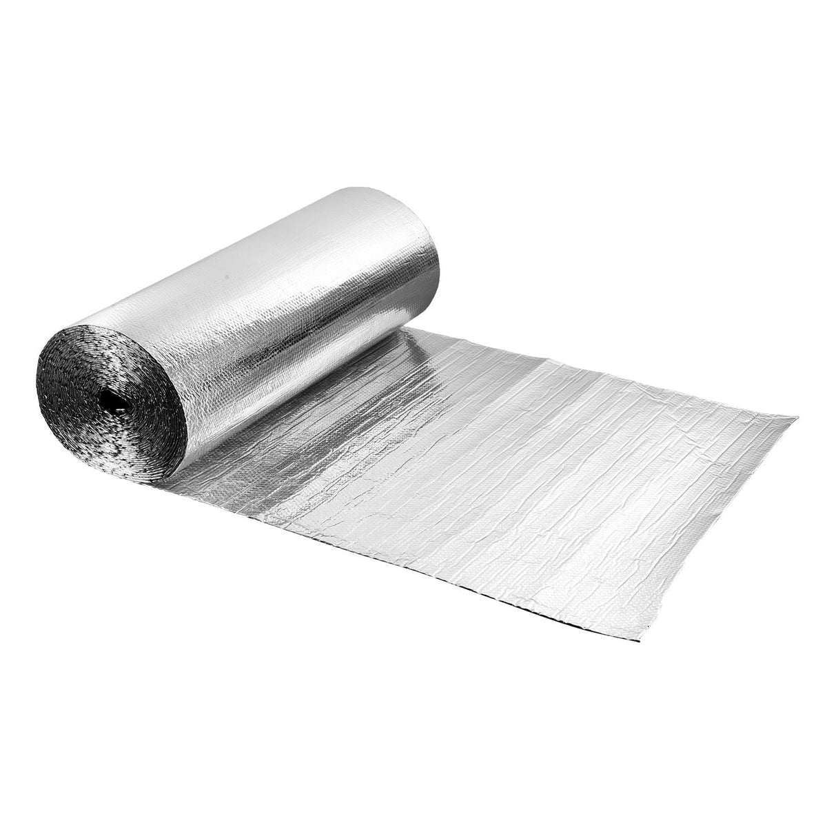 Double Reflective Insulation Roll, Double-Sided Aluminum Foil Radiant Barrier, 6mm 48 in x 100 ft, Dual-Layer Air Bubble Heat Reflective Shield, Thermal Insulation Roll for Garage Window Roofs