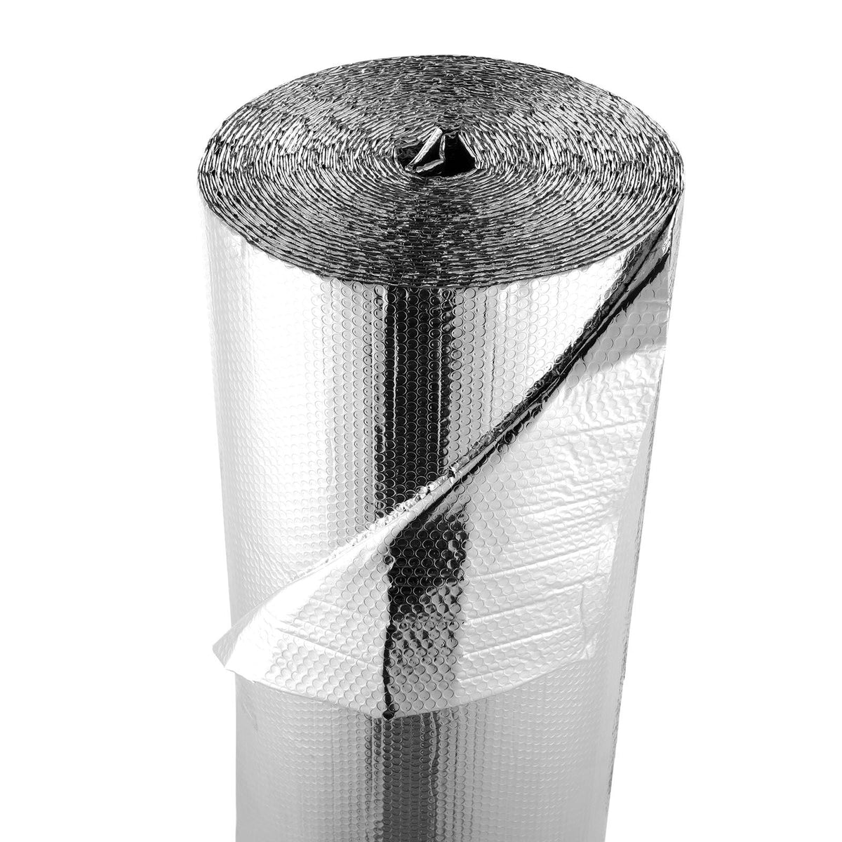 Double Reflective Insulation Roll, Double-Sided Aluminum Foil Radiant Barrier, 6mm 48 in x 100 ft, Dual-Layer Air Bubble Heat Reflective Shield, Thermal Insulation Roll for Garage Window Roofs