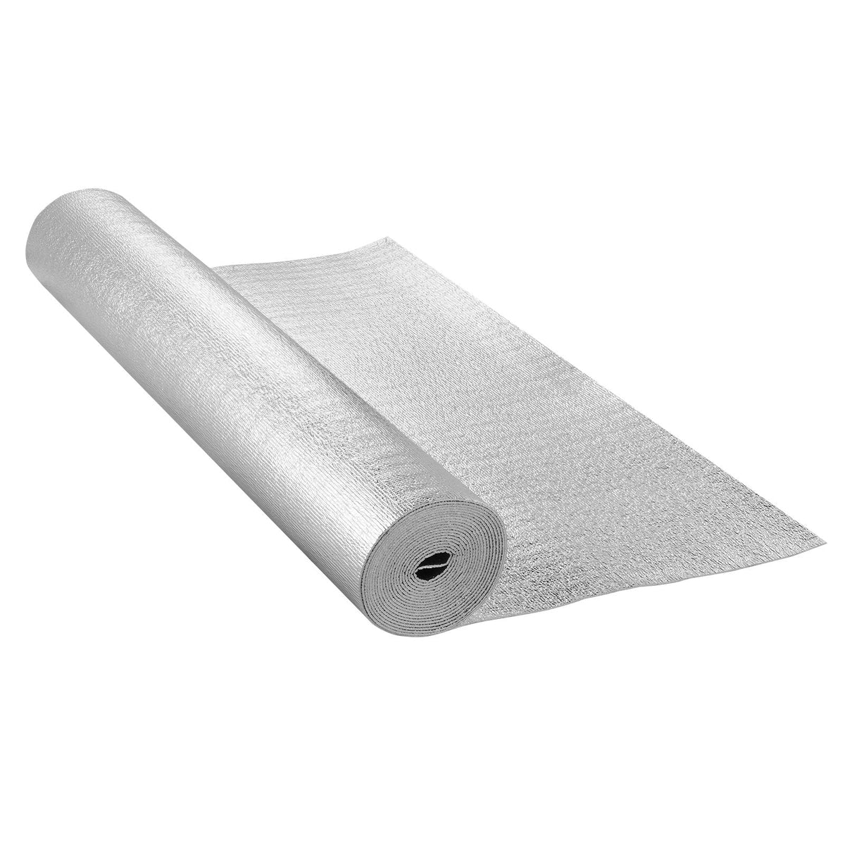Double Reflective Insulation Roll, Foam Core Radiant Barrier, 3.2 mm 48 in x 25 ft, Double-Sided Aluminum Foil EPE Foam Heat Reflective Shield, Thermal Insulation Roll for Window RV Roof