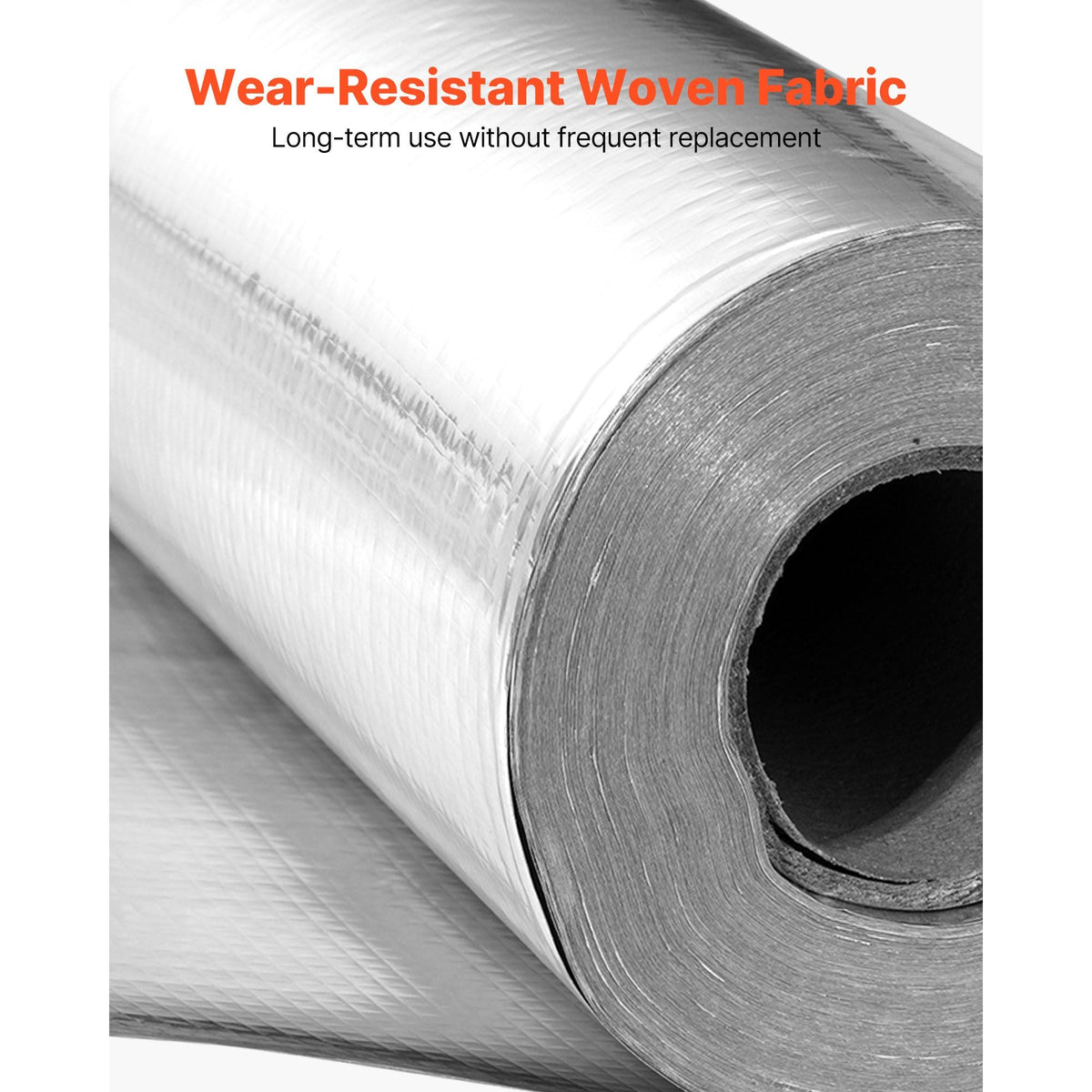 Double Reflective Insulation Roll, Non-Perforated Woven Fabric Radiant Barrier, 0.15mm 48 in x 125 ft, Double-Sided Aluminum Foil Heat Reflective Shield, Thermal Insulation Roll for Window Roofs