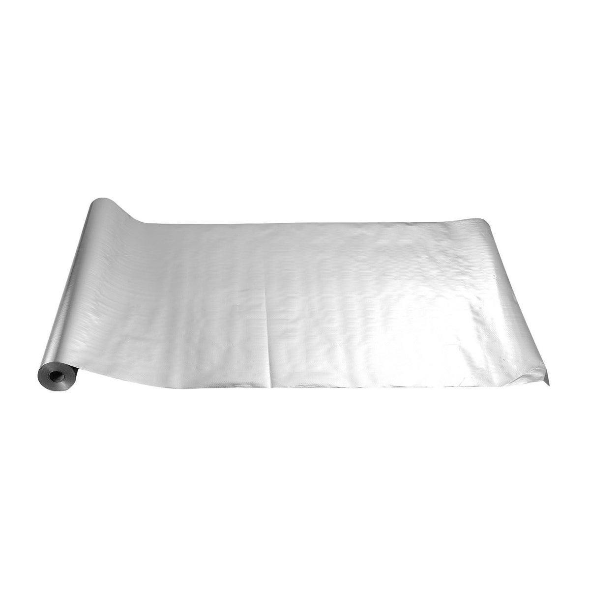 Double Reflective Insulation Roll, Perforated Woven Fabric Radiant Barrier, 0.15mm 48 in x 250 ft, Double-Sided Aluminum Foil Heat Reflective Shield, Thermal Insulation Roll for Window RV Roof