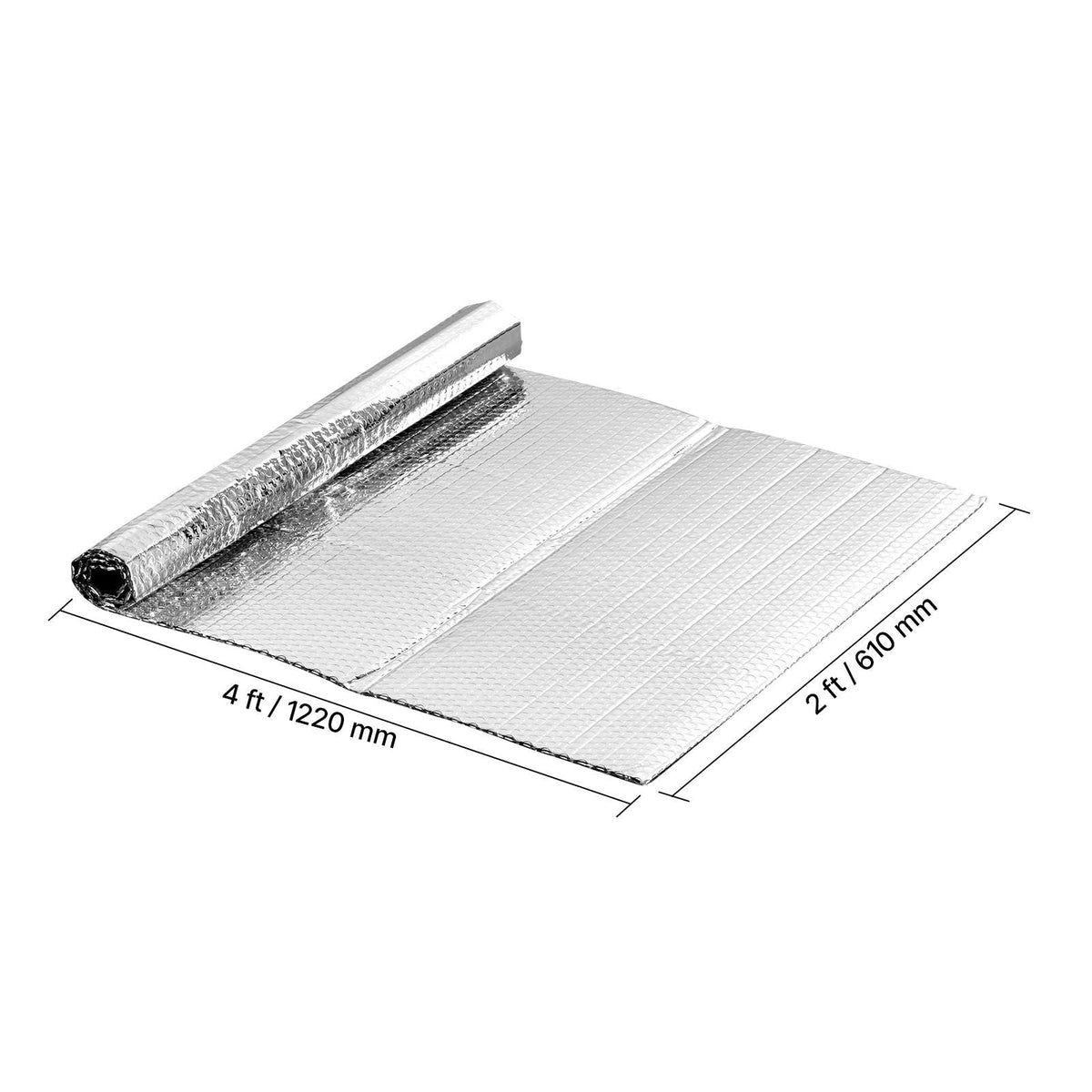 Double Reflective Insulation Sheet, 16PCS Double-Sided Aluminum Foil Radiant Barrier, 6mm 24 in x 4 ft, Dual-Layer Air Bubble Heat Reflective Shield, Thermal Insulation Rolls