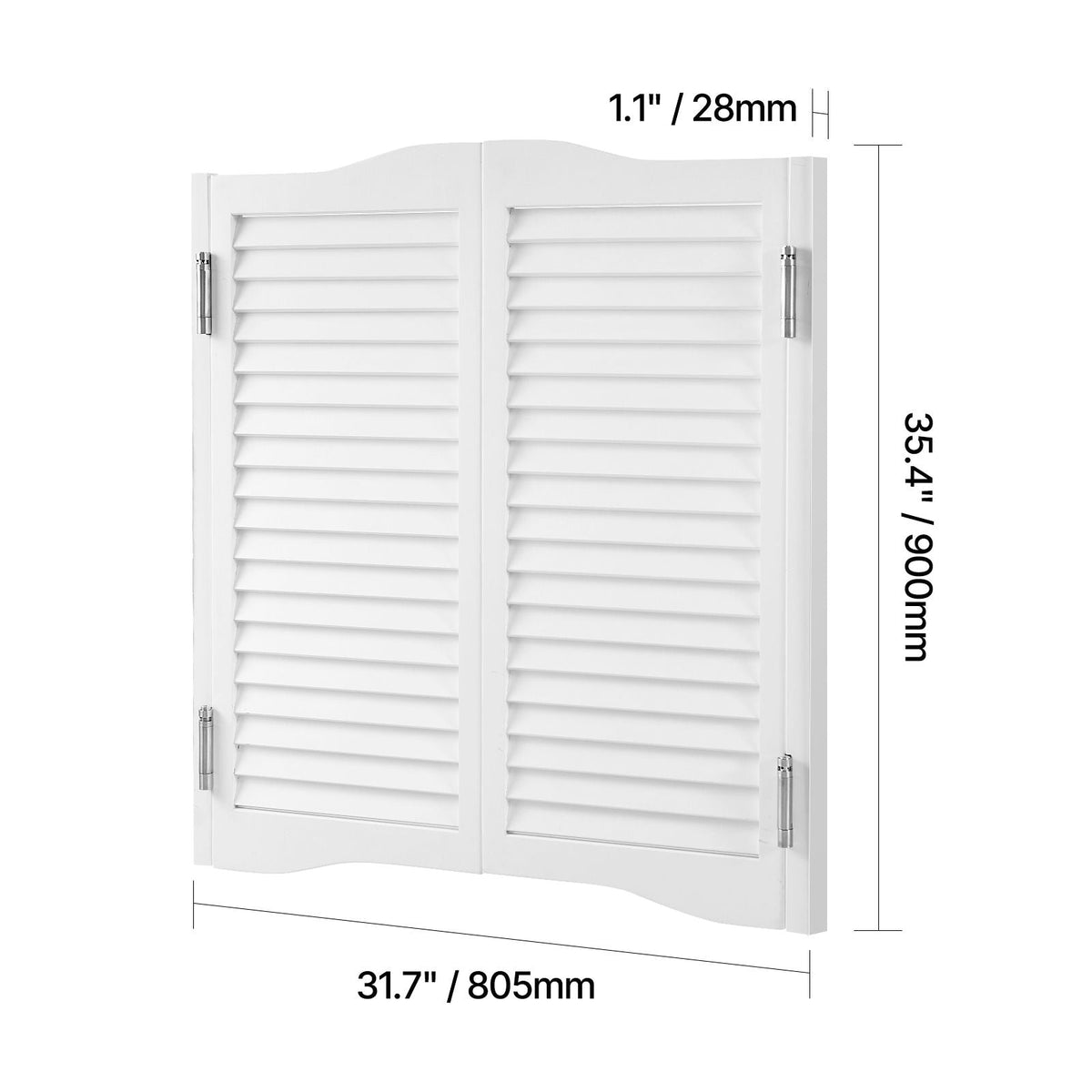 Double Saloon Doors, 32"W x 36" H Arched Top Interior Swinging Cafe Doors, Premium Pine Wood, with Hinges & Hardware Kit, Easy to Install, for Hallway Kitchen Bar Pub Entrance, White