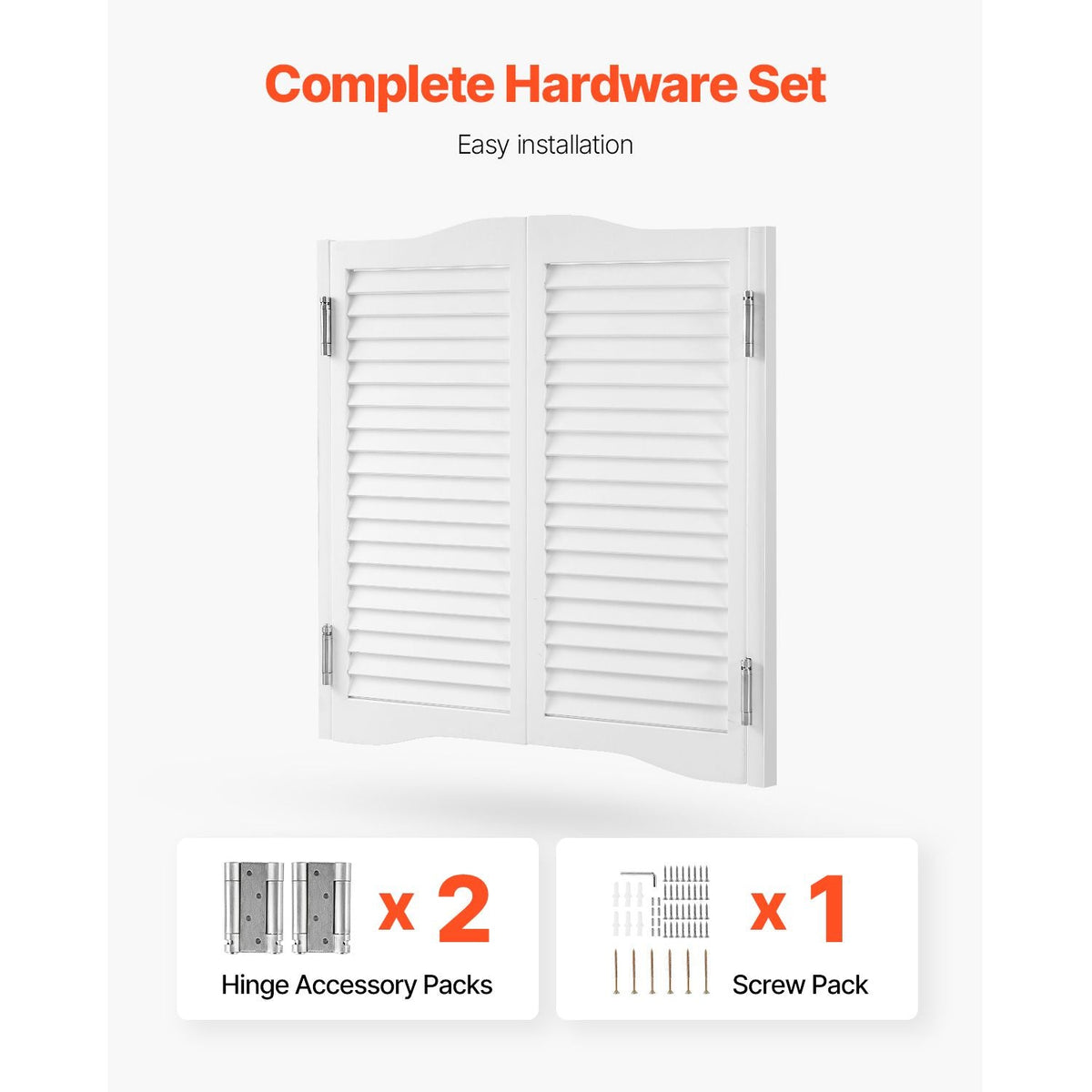 Double Saloon Doors, 32"W x 36" H Arched Top Interior Swinging Cafe Doors, Premium Pine Wood, with Hinges & Hardware Kit, Easy to Install, for Hallway Kitchen Bar Pub Entrance, White