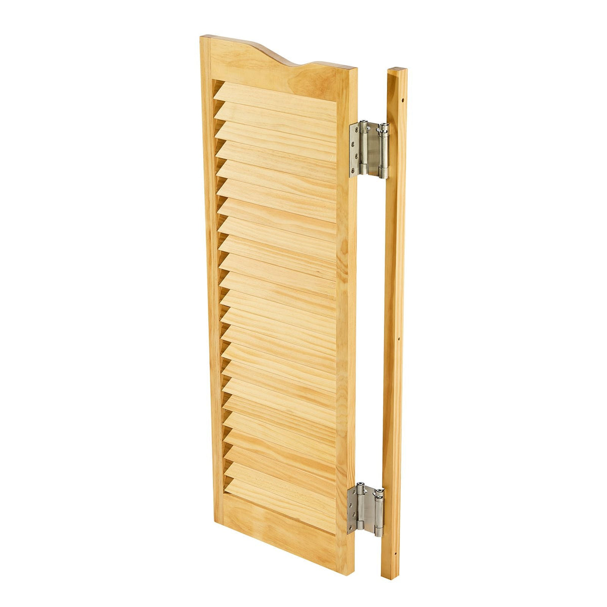 Double Saloon Doors, 32"W x 42" H Arched Top Interior Swinging Cafe Doors, Premium Pine Wood, with Hinges & Hardware Kit, Easy to Install, for Hallway Kitchen Bar Pub Entrance, Log Color
