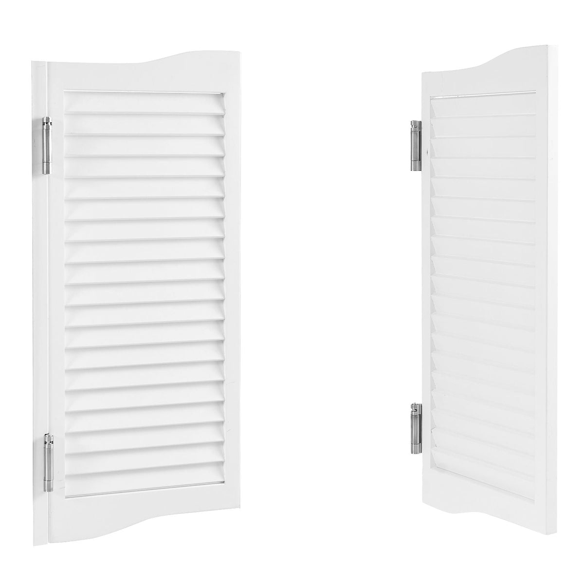 Double Saloon Doors, 36"W x 36" H Arched Top Interior Swinging Cafe Doors, Premium Pine Wood, with Hinges & Hardware Kit, Easy to Install, for Hallway Kitchen Bar Pub Entrance, White
