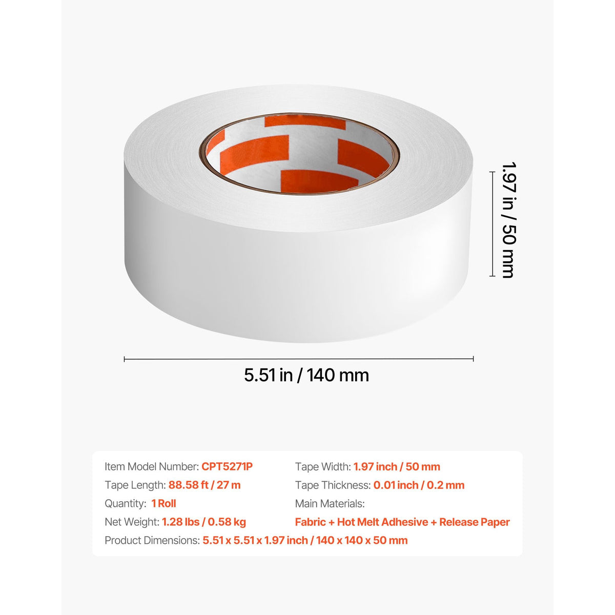 Double Sided Carpet Tape, 2 Inch x 30 Yards, Strong Adhesive and Residue-Free, Heavy-duty Sticker Rug Tape Grippers for Area Rugs, Carpets, Laminate, Tile, Concrete, and Hardwood Floors