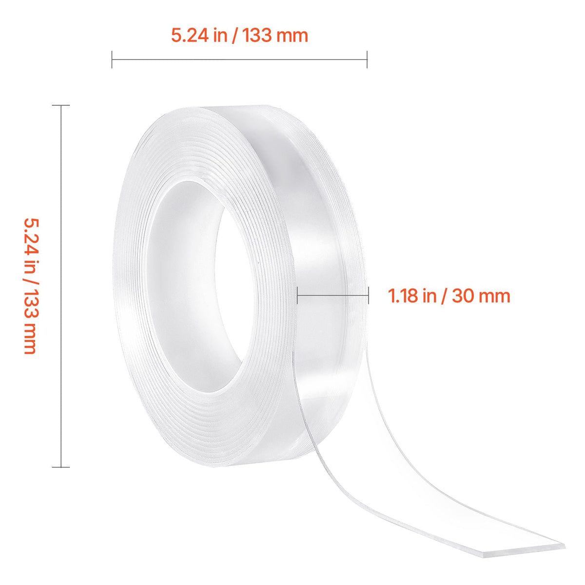 Double Sided Tape Heavy Duty, 16 ft Nano Mounting Tape( 3 Pack), Strong Adhesive & Reusable, Clear Two Sided Wall Tape, Removable Poster Picture Hanging Strips for Home Office Car Outdoor Use