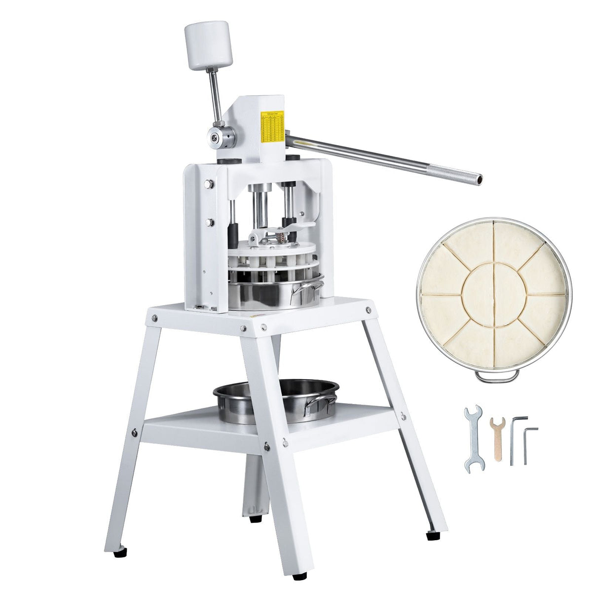Dough Divider Rounder, 10PCS Manual Dough Equal Divider Machine, 4.23oz - 19.75oz Hand Press Dough Cutter with 304 Stainless Steel Tray and Blade, Bread Maker for Bakery, Restaurant, Commercial