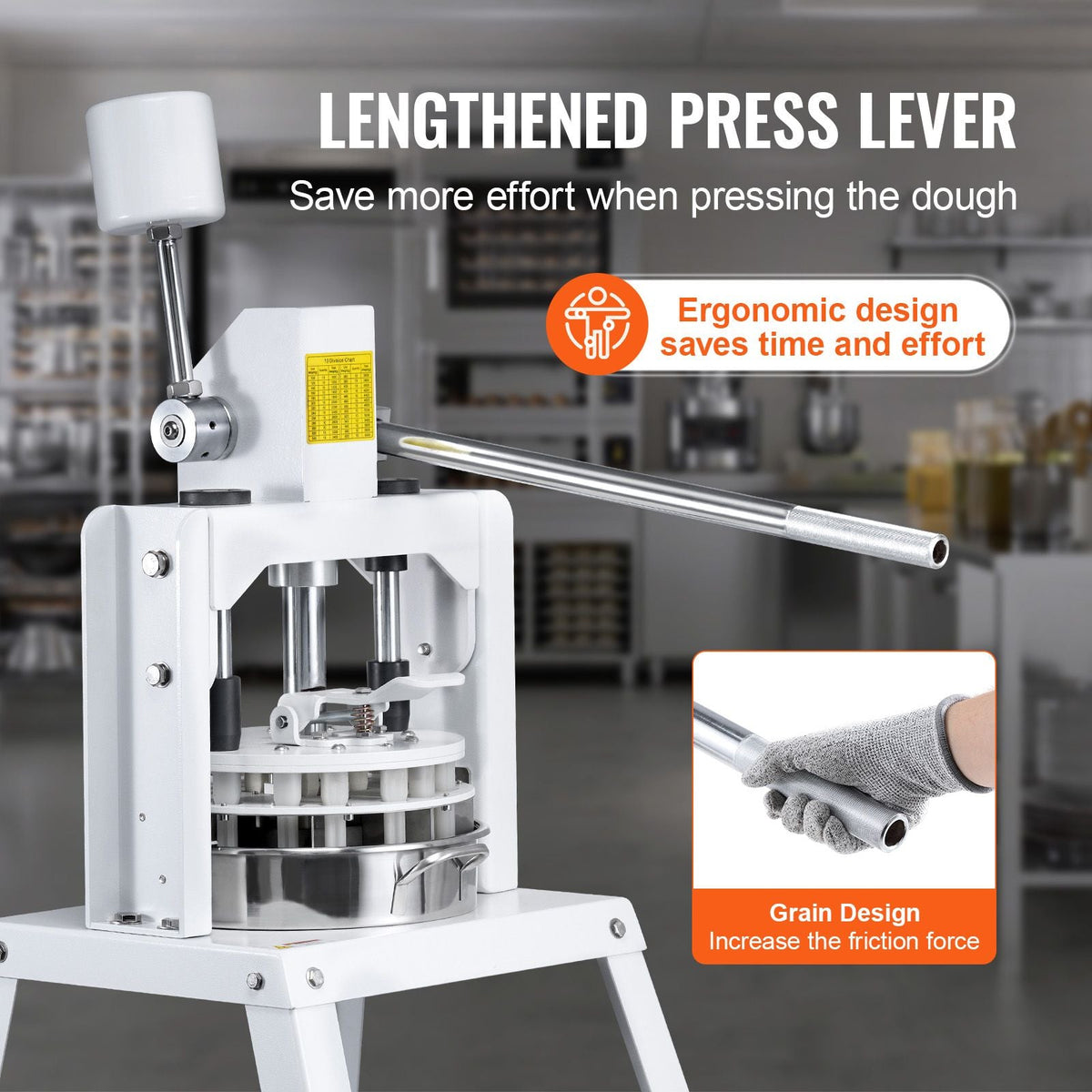Dough Divider Rounder, 10PCS Manual Dough Equal Divider Machine, 4.23oz - 19.75oz Hand Press Dough Cutter with 304 Stainless Steel Tray and Blade, Bread Maker for Bakery, Restaurant, Commercial
