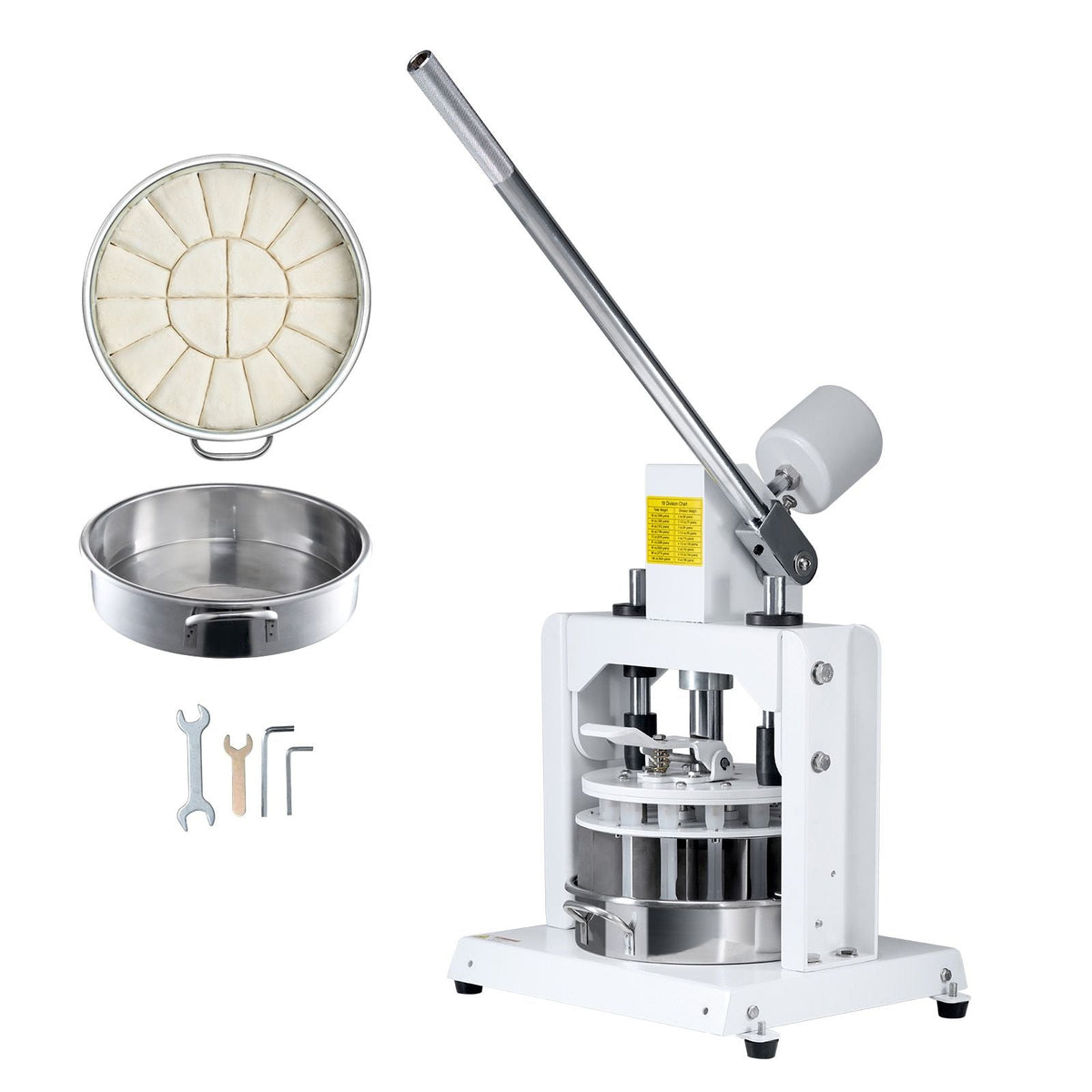 Dough Divider Rounder, 18PCS Manual Dough Equal Divider Machine, 2.11oz - 9.88oz Hand Press Dough Cutter with 304 Stainless Steel Tray and Blade, Bread Maker for Bakery, Restaurant, Commercial