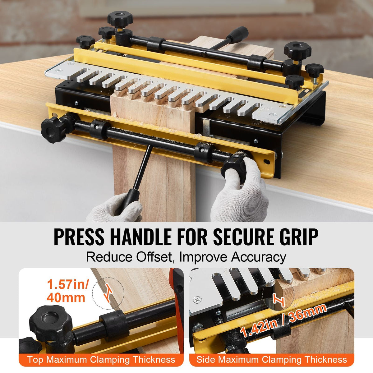 Dovetail Jig, 12 in Width, Dove Tailing Router Jigs with 4 Router Bits & 3 Templates, Precise Alignment Dove Tail Jig, Mortise and Tenon Woodworking Tools for Furniture & Wood Cabinet Making