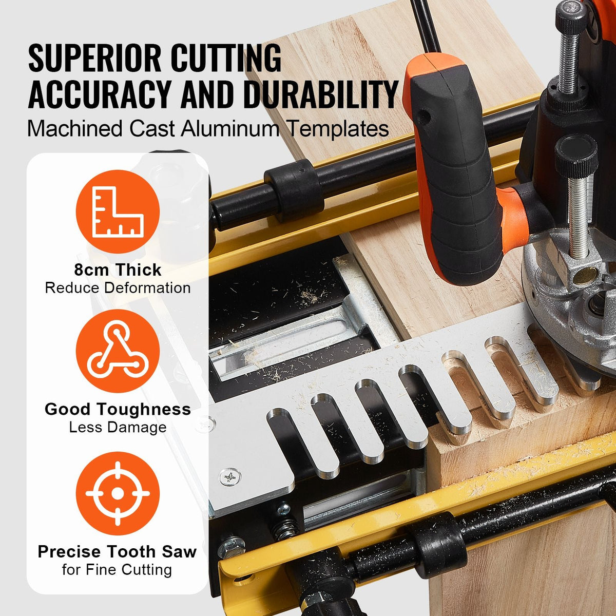 Dovetail Jig, 12 in Width, Dove Tailing Router Jigs with Router Bit & 1/2' Template, Precise Alignment Dove Tail Jig, Mortise and Tenon Jig Woodworking Tools for Furniture & Wood Cabinet Making