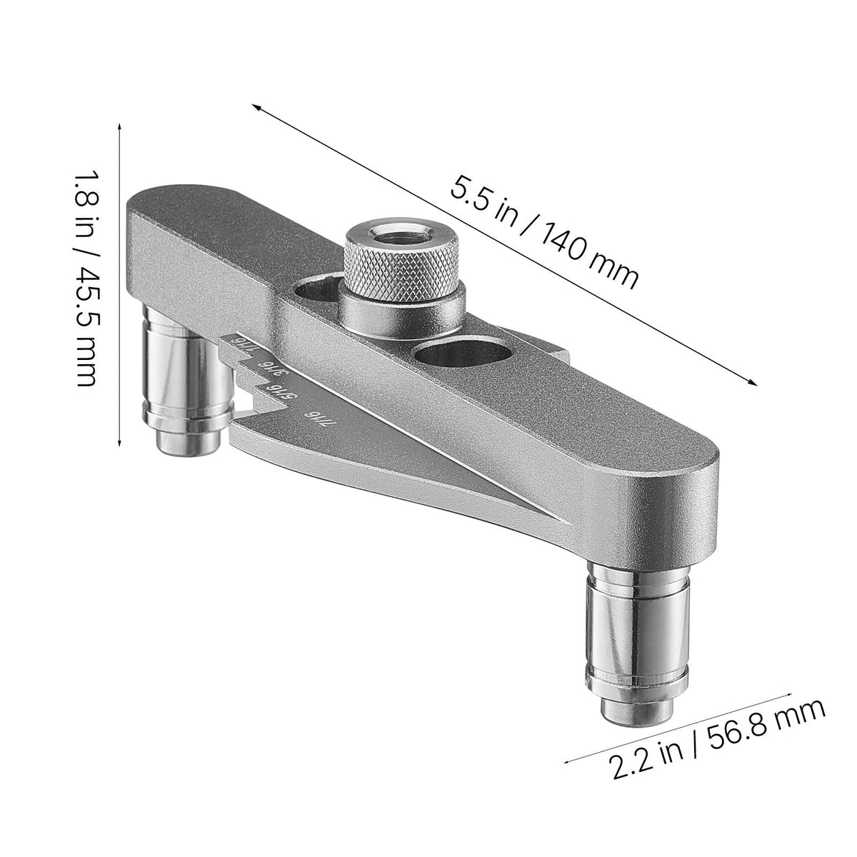 Doweling Jig Kit, Self Centering Dowel Drill Jig for Straight Holes, with Drill Bit Set 1/4", 5/16", 3/8" and Drill Bit Stop Collar Set, Aluminum Alloy Woodworking Tools for Drilling, Marking