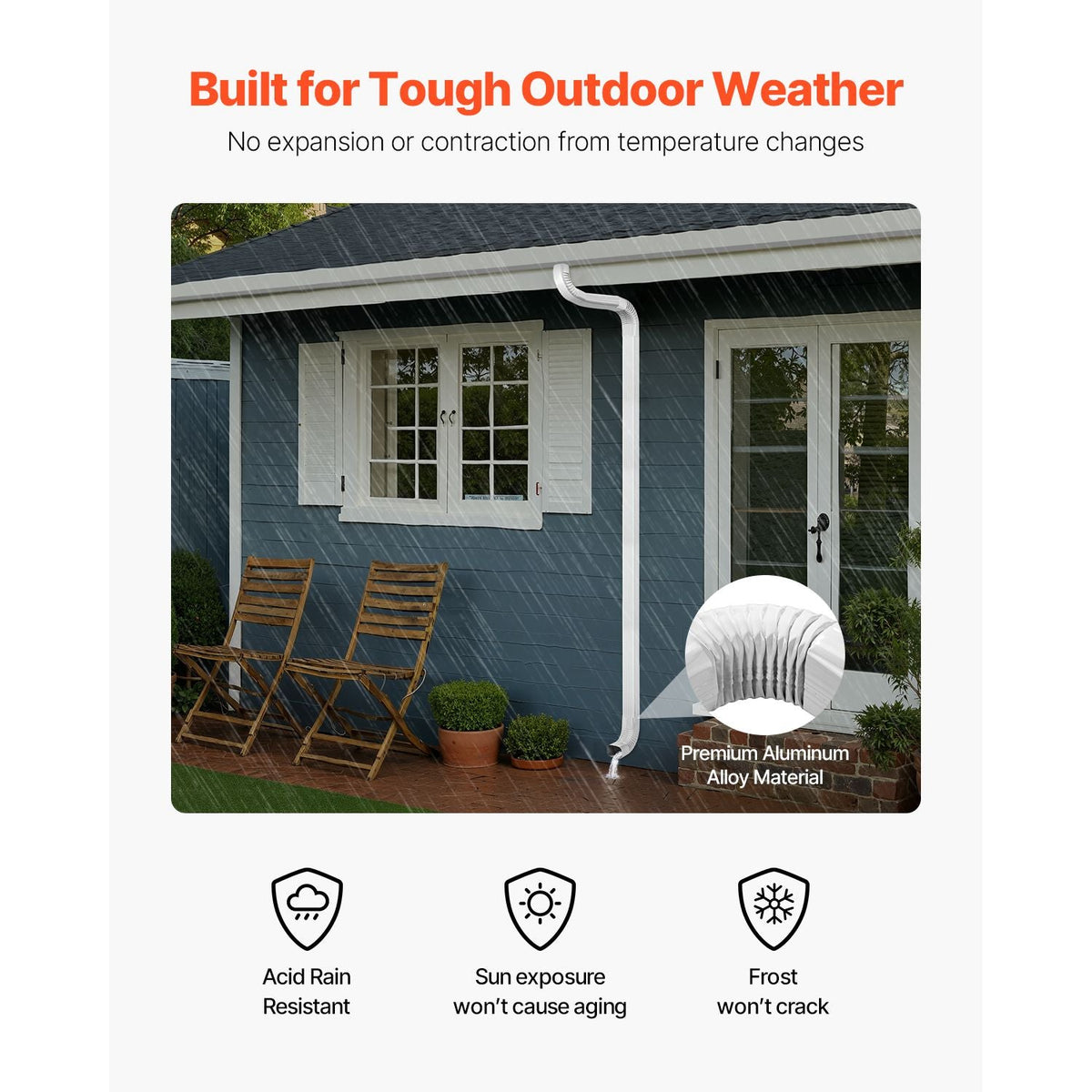 Downspout Gutter Elbow, fits 3x4 Inch Style A L-Shaped, Interface Size 3.1x4.3 in / 78x108 mm, Aluminum Alloy 90 Degree Gutter Elbow, for Residential, Commercial Building, Industrial Warehouse