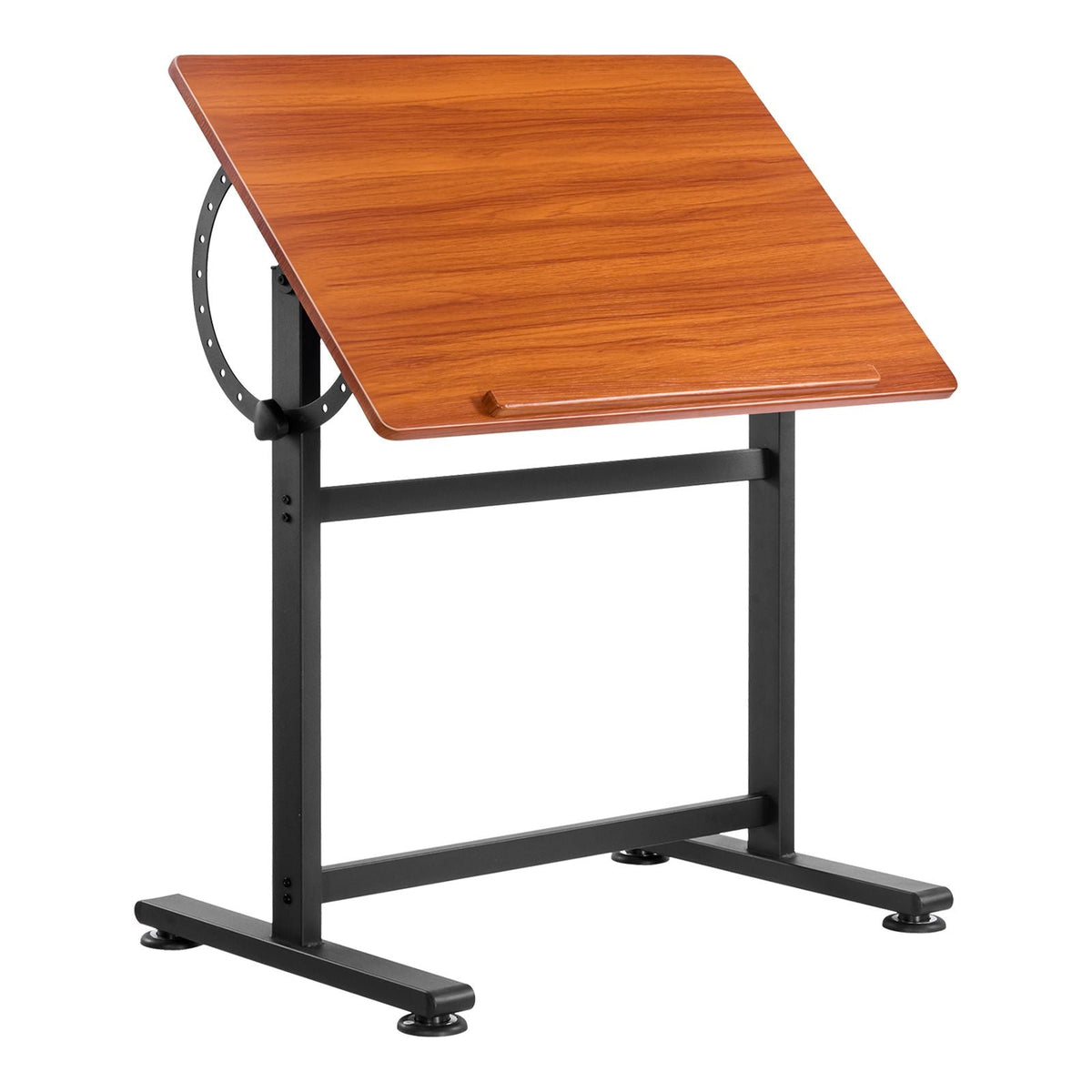 Drafting Table, Adjustable 0°–90° Tilt Drawing Desk, Portable Artist Table with Black H-Frame and Brown Desktop, Wooden Painting Desk Craft Workstation for Reading, Writing, Crafting, Meeting