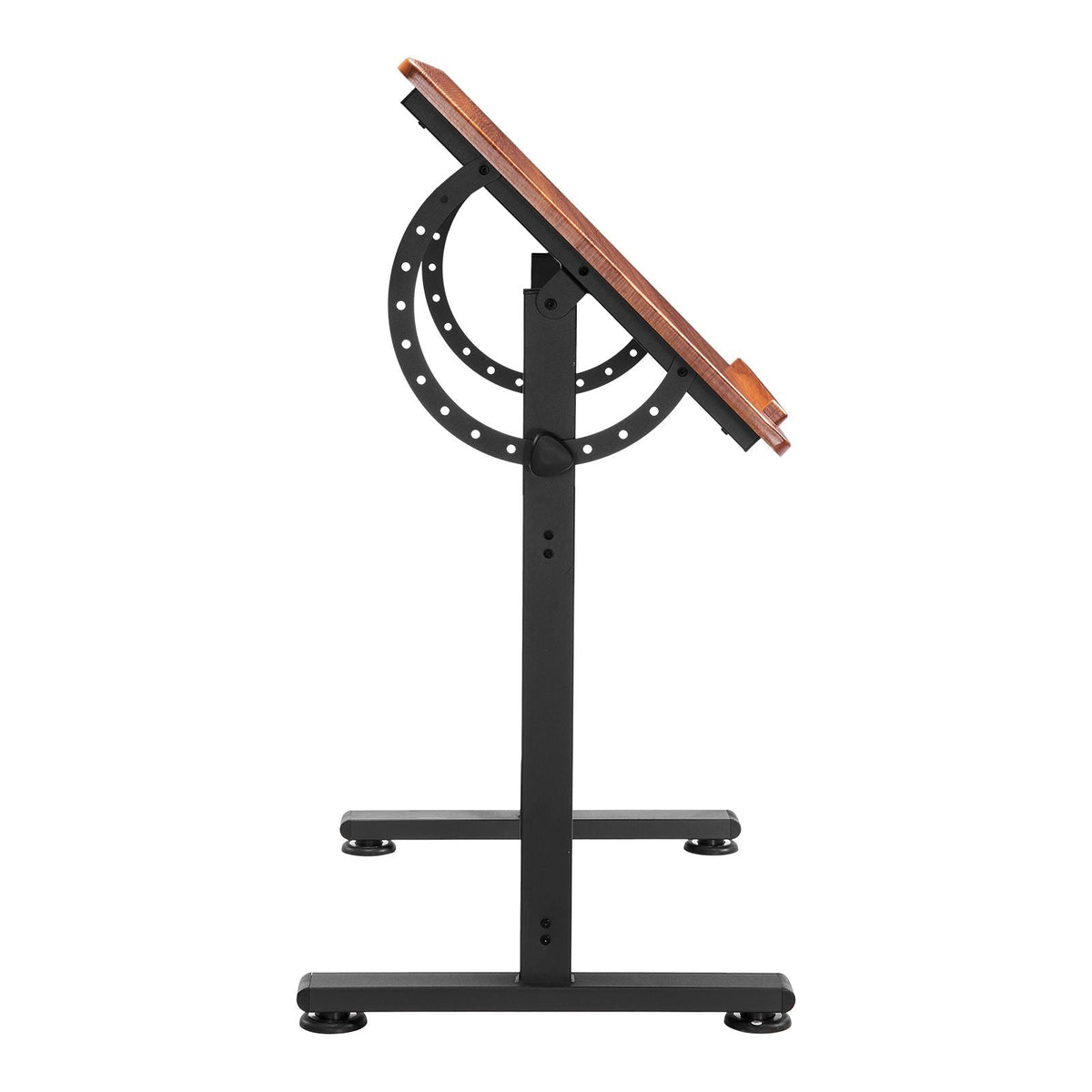Drafting Table, Adjustable 0°–90° Tilt Drawing Desk, Portable Artist Table with Black H-Frame and Brown Desktop, Wooden Painting Desk Craft Workstation for Reading, Writing, Crafting, Meeting