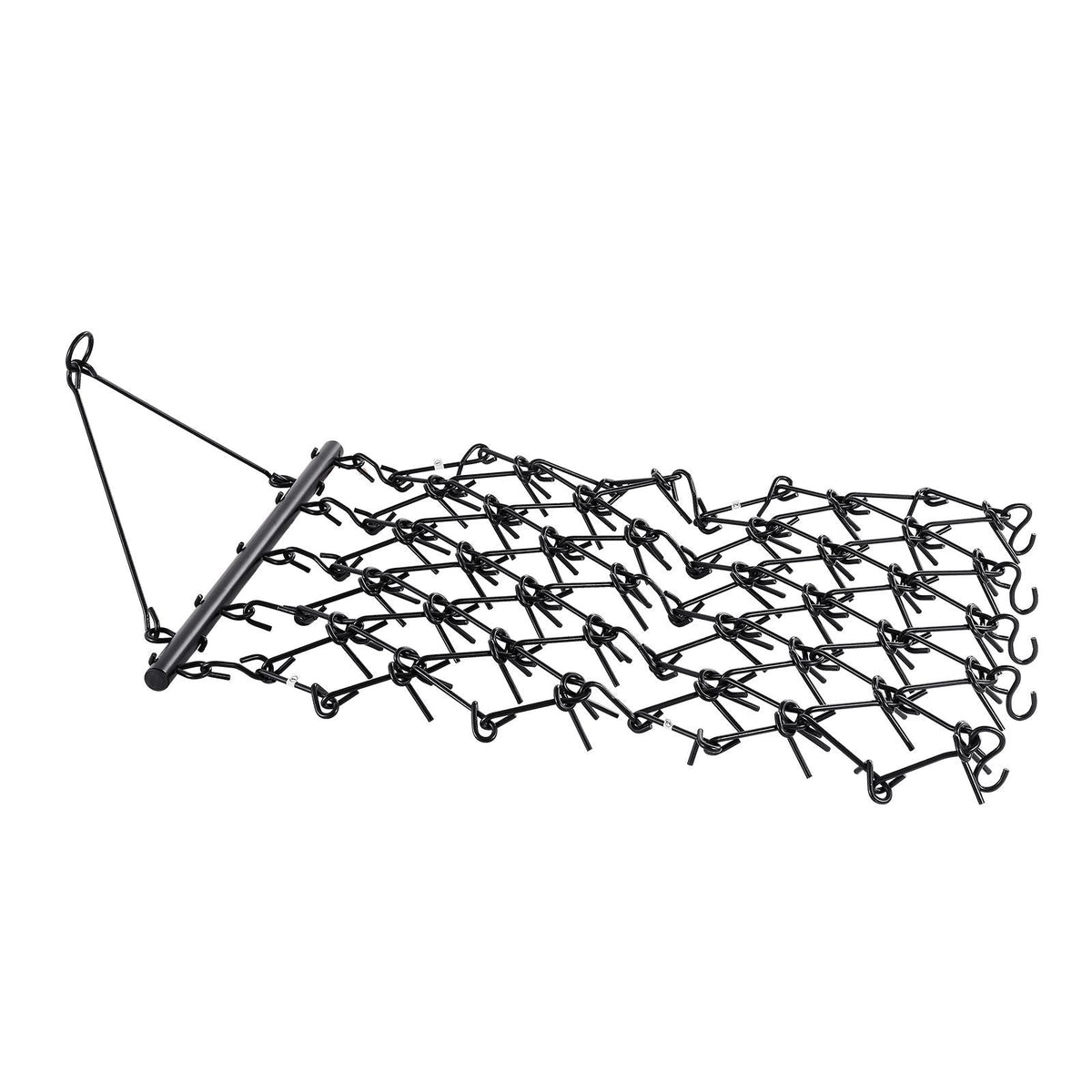 Drag Harrow, 4 x 4 ft Durable Chain Harrow with 69 Sharp Teeth, Suitable for ATV UTV Tractor, Ideal for Soil Preparation, Seeding, Smoothing Landscapes, and Yard Gravel Driveway Maintenance