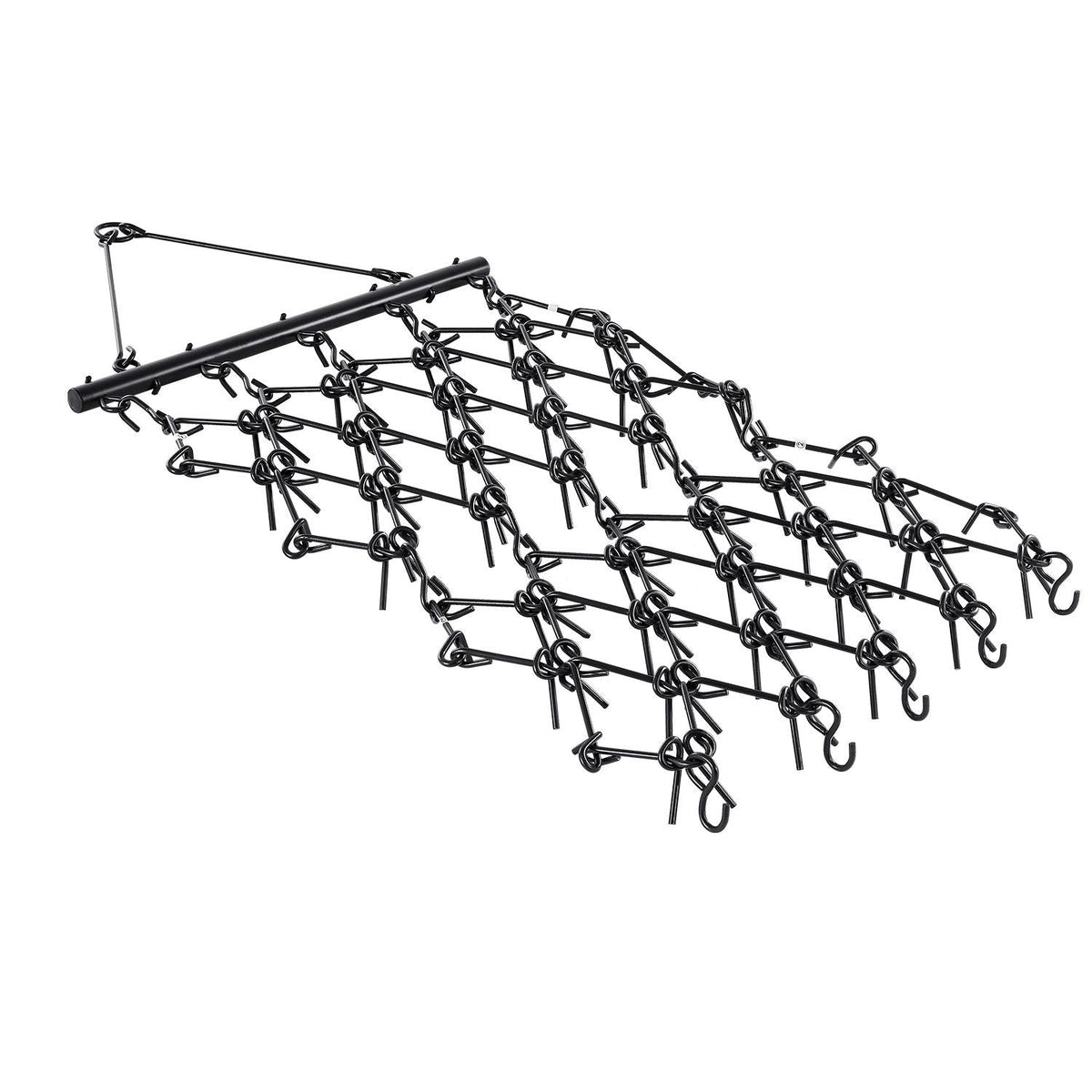 Drag Harrow, 4 x 4 ft Durable Chain Harrow with 69 Sharp Teeth, Suitable for ATV UTV Tractor, Ideal for Soil Preparation, Seeding, Smoothing Landscapes, and Yard Gravel Driveway Maintenance