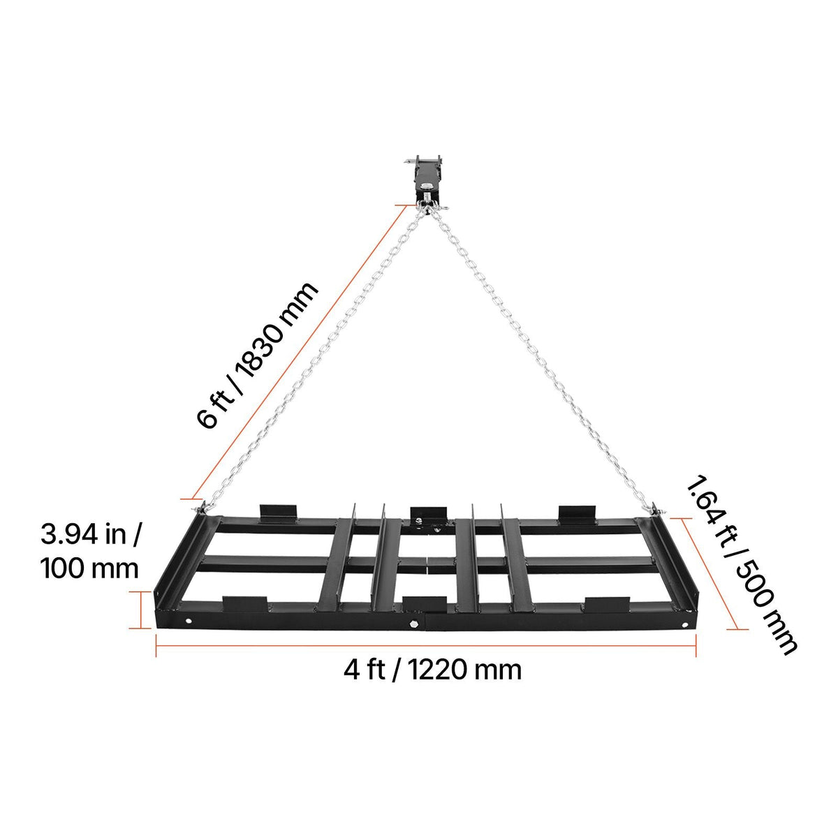 Drag Harrow, 48 x 20 in, Tow-Behind Driveway Grader with Adjustable Width & 50lbs Load Capacity, Heavy Duty Lawn Leveling Rake, Galvanized Steel Gravel Driveway Drag, Fits ATVs UTVs Tractors