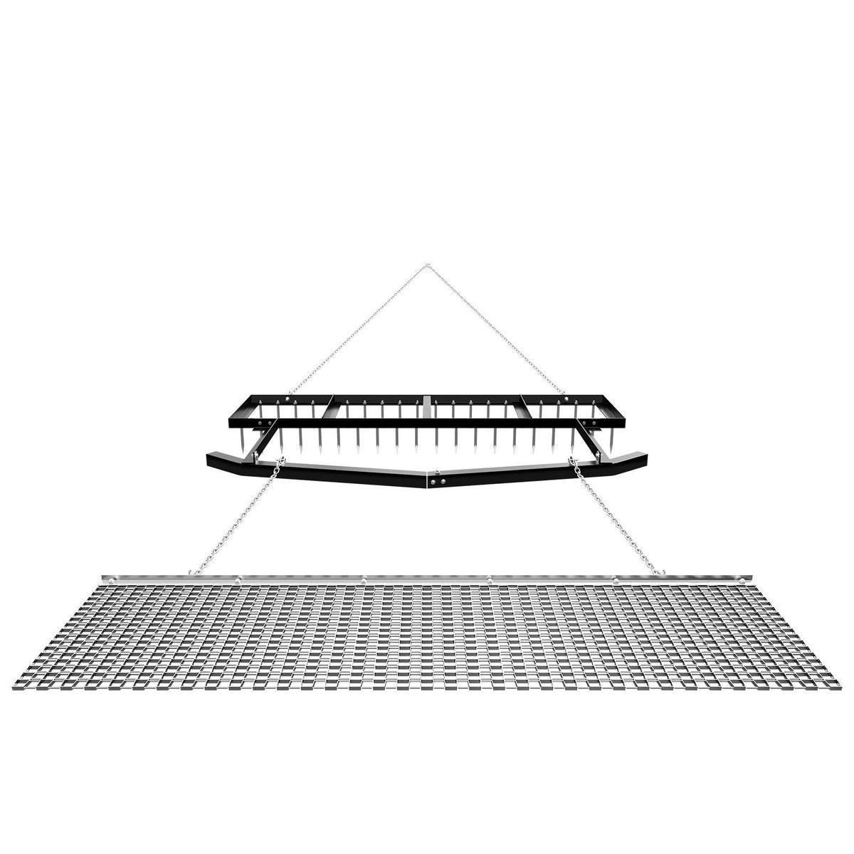 Drag Harrow, 6 ft Tow-Behind Driveway Grader with Chain Harrow, Adjustable Width & 80lbs Load Capacity, Heavy Duty Lawn Leveling Rake, Fits ATVs UTVs Tractors, for Gravel Driveway Field