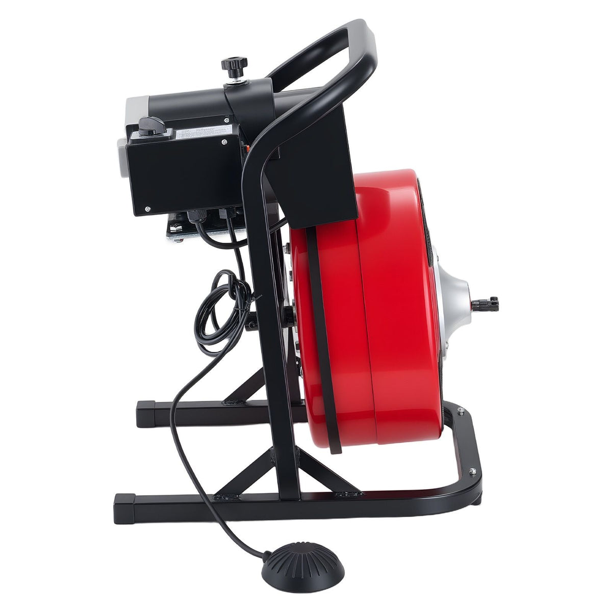Drain Cleaner Machine 50 FT x 1/2 Inch, Manual Feed Sewer Snake Auger with 4 Cutters & Air-Activated Foot Switch for 2" to 6" Pipes