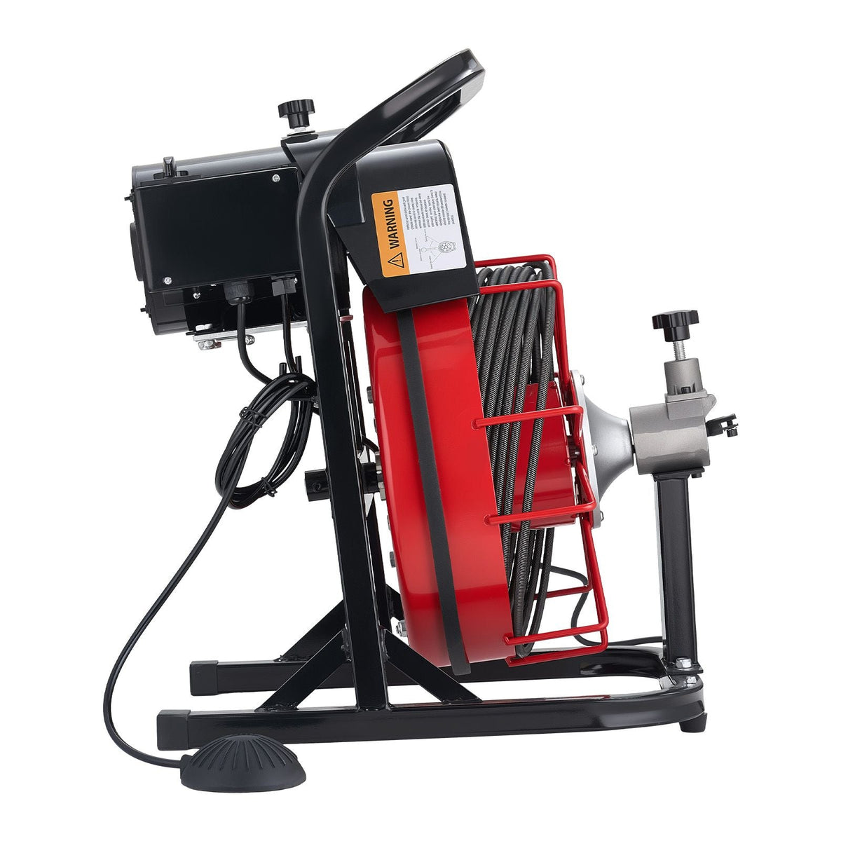 Drain Cleaner Machine 50 FT x 5/16 Inch, Auto Feed Sewer Snake Auger with 4 Cutters & Air-Activated Foot Switch for 2" to 4" Pipes