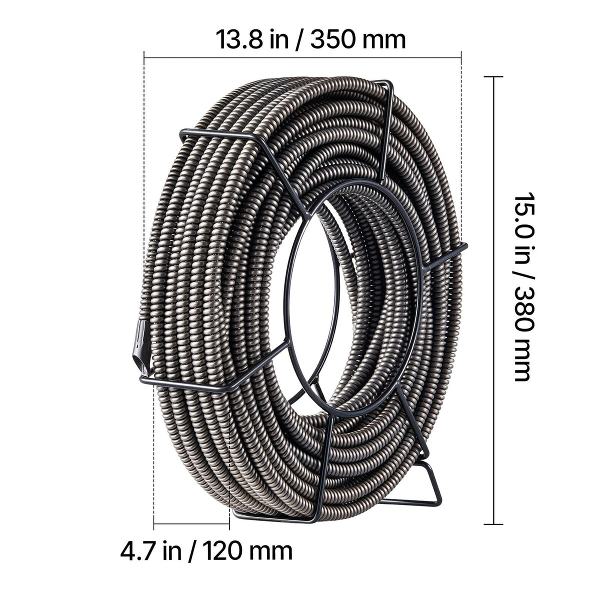 Drain Cleaning Cable 50 Feet x 3/8 Inch Solid Core Cable Sewer Cable Drain Auger Cable Cleaner Snake Clog Pipe Drain Cleaning Cable Sewer Drain Auger Snake Pipe