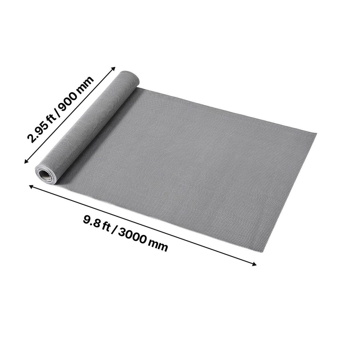 Drainage Mat, 3 x 10 ft, PVC Non Slip Commercial Floor Mat, Wet Area Water Drain Splash Matting Hollow Doormat Roll, for Outdoor Indoor Restaurant Swimming Pool Patio Bathroom Washroom, Gray