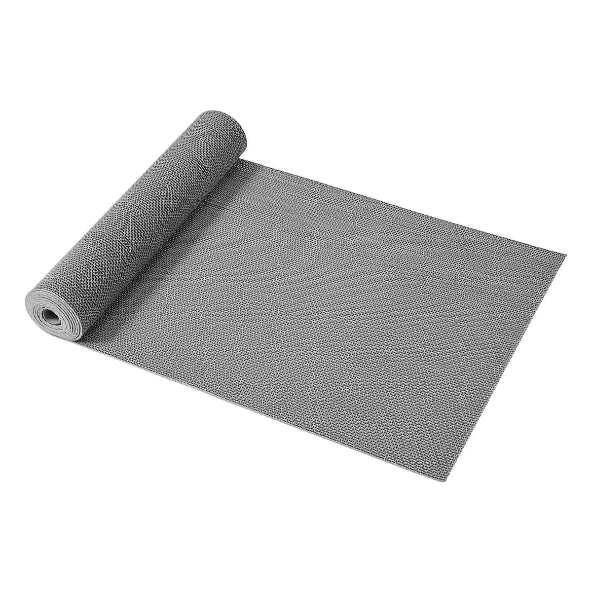 Drainage Mat, 3 x 16.4 ft, PVC Non Slip Commercial Floor Mat, Wet Area Water Drain Splash Matting Hollow Doormat Roll, for Outdoor Indoor Restaurant Swimming Pool Patio Bathroom Washroom, Gray