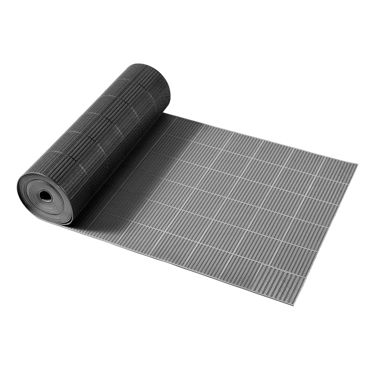 Drainage Mat, 3 x 50 ft, PVC Non Slip Commercial Floor Mat, Wet Area Water Drain Splash Matting Hollow Doormat Roll, for Outdoor Indoor Restaurant Swimming Pool Patio Bathroom Washroom, Black