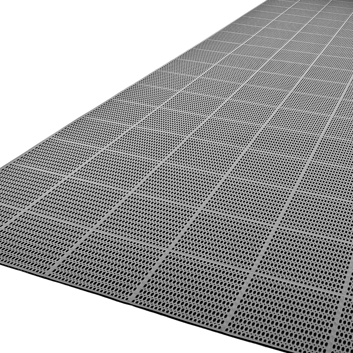 Drainage Mat, 3 x 50 ft, PVC Non Slip Commercial Floor Mat, Wet Area Water Drain Splash Matting Hollow Doormat Roll, for Outdoor Indoor Restaurant Swimming Pool Patio Bathroom Washroom, Black